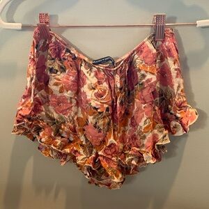 Brandy Melville Floral Ruffle Mini Short
